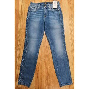 ALT Elena Gilbert 7 for All Mankind Jeans Women Sz 26 Blue Streetwear $300